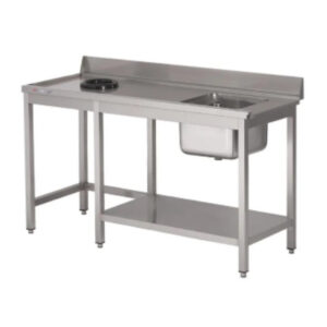 Dish Landing Table With 1 Sink And Chute 1 Shelf