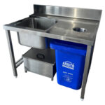 Dish Landing Table With 1 Lhs Sink And Chute No Shelf
