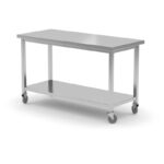 Mobile Work Table With 1 Shelf