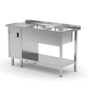 Work Table With 2 Rhs Sink 1 Shelf And Lhs Door