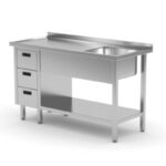 Work Table With 1 Rhs Sink 1 Shelf And 3 Drawers