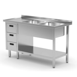 Work Table With 1 Rhs Sink 1 Shelf And 2 Drawers