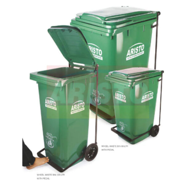 Waste Bin with Wheel and Pedal 120L